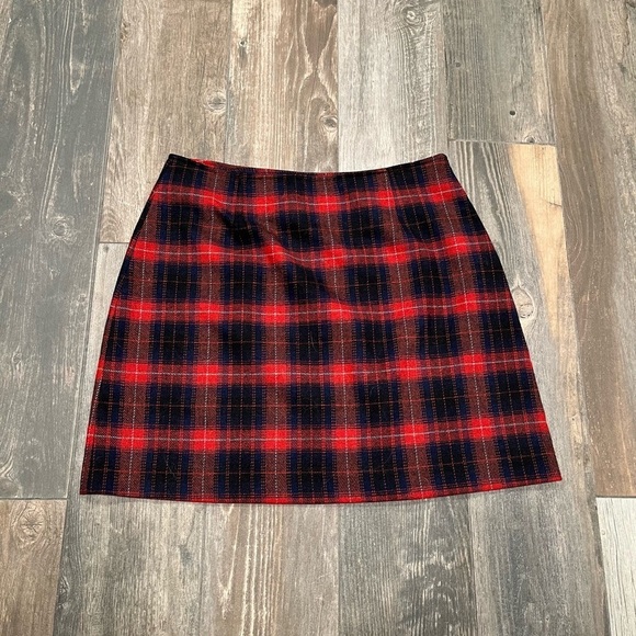 Vintage Limited America Wool Blend Plaid Mini Skirt Womens Size 6 Made In Italy - Picture 1 of 8
